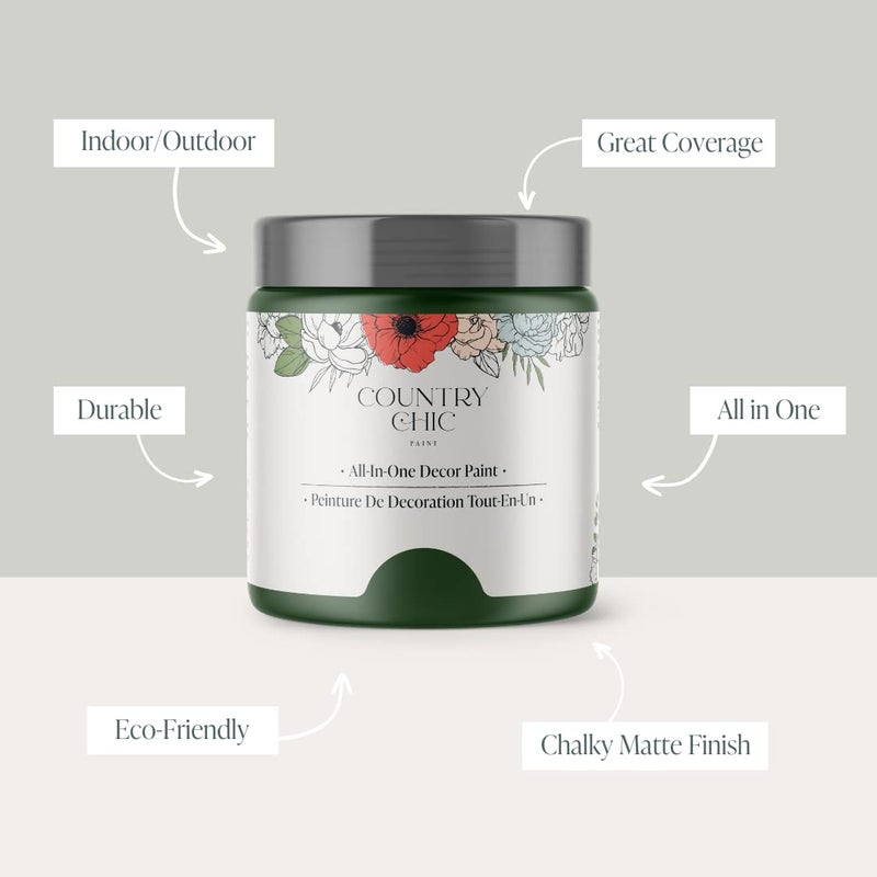Country Chic Paint Country Chic All-in-One Chalk Paint for Furniture, Cabinets, Home Decor, Eco-Friendly, Matte Finish, Built-In Primer & Top Coat for Wood, Metal - Fireworks (Forest Green) - Quart 32 oz (950 ml) - Image 2
